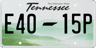 TN license plate E4015P