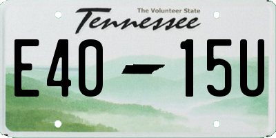 TN license plate E4015U