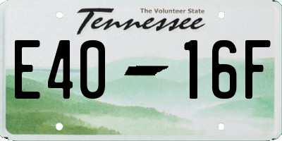 TN license plate E4016F