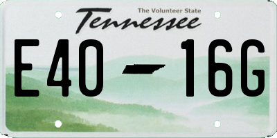 TN license plate E4016G