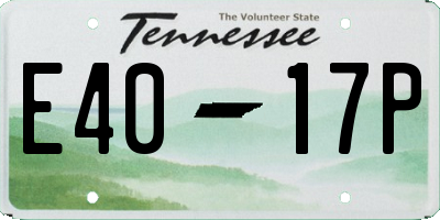 TN license plate E4017P