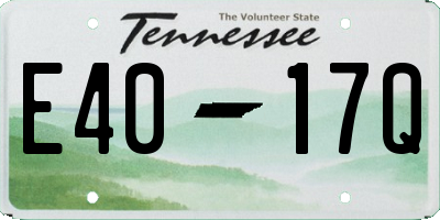 TN license plate E4017Q