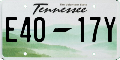 TN license plate E4017Y