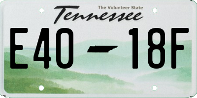 TN license plate E4018F