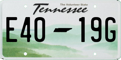 TN license plate E4019G