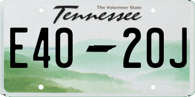 TN license plate E4020J