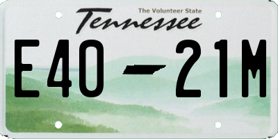 TN license plate E4021M