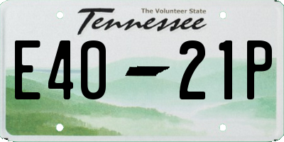 TN license plate E4021P