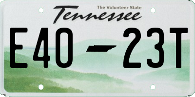 TN license plate E4023T