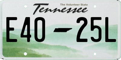 TN license plate E4025L