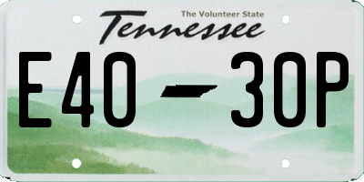 TN license plate E4030P