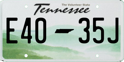 TN license plate E4035J