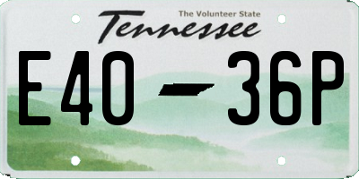 TN license plate E4036P