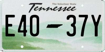 TN license plate E4037Y