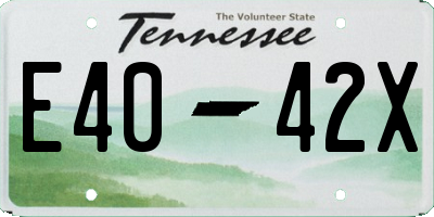 TN license plate E4042X