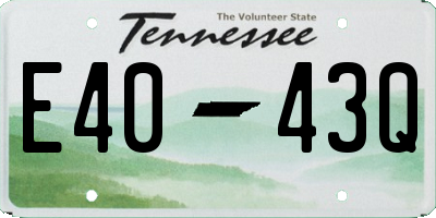 TN license plate E4043Q