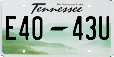 TN license plate E4043U