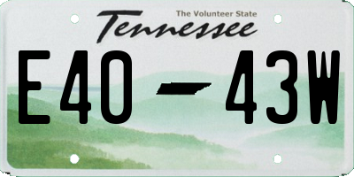 TN license plate E4043W