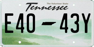 TN license plate E4043Y