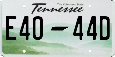 TN license plate E4044D