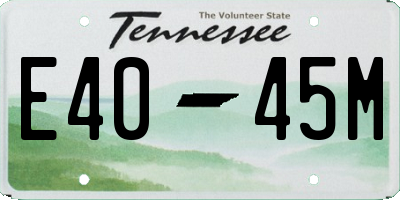 TN license plate E4045M