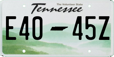 TN license plate E4045Z