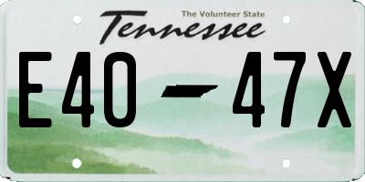 TN license plate E4047X