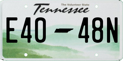 TN license plate E4048N
