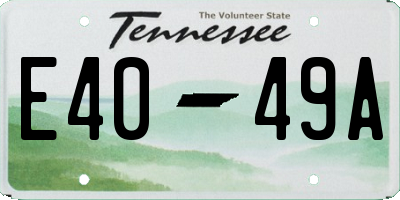 TN license plate E4049A