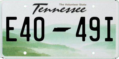 TN license plate E4049I