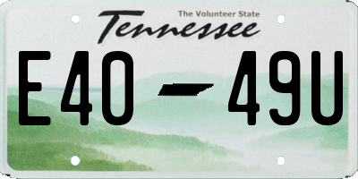 TN license plate E4049U