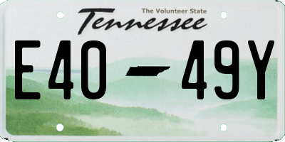 TN license plate E4049Y