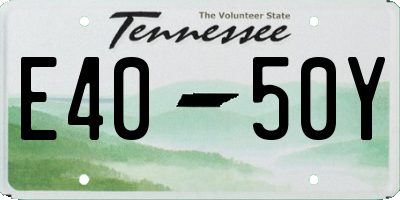 TN license plate E4050Y