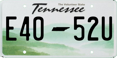 TN license plate E4052U
