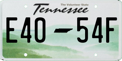 TN license plate E4054F