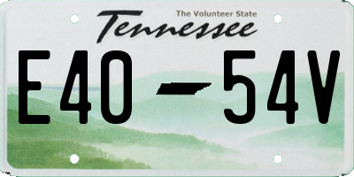 TN license plate E4054V