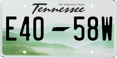 TN license plate E4058W