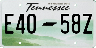 TN license plate E4058Z