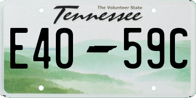 TN license plate E4059C