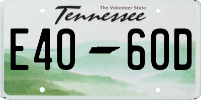 TN license plate E4060D