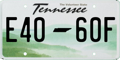 TN license plate E4060F
