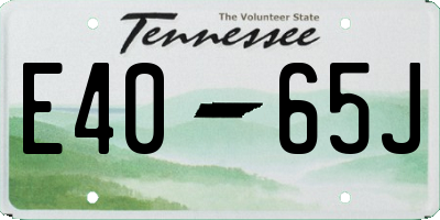 TN license plate E4065J