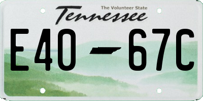 TN license plate E4067C