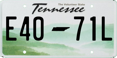 TN license plate E4071L