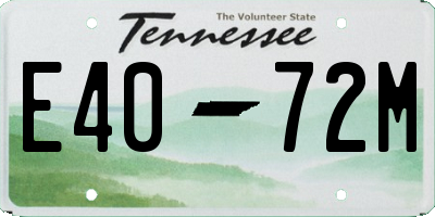 TN license plate E4072M