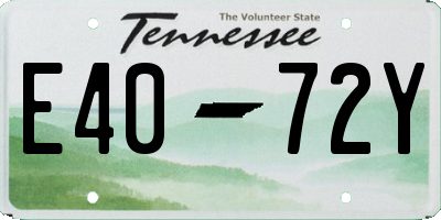 TN license plate E4072Y