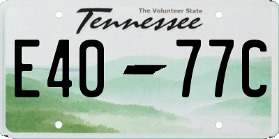 TN license plate E4077C