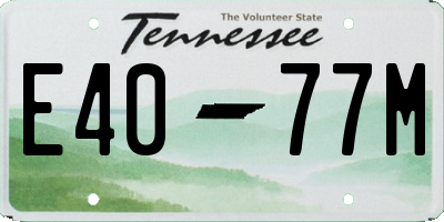 TN license plate E4077M