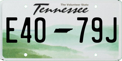 TN license plate E4079J