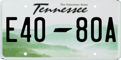 TN license plate E4080A